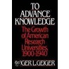 Advance Knowledge C door Roger L. Geiger