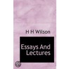 Essays And Lectures door H.H. 1786-1860 Wilson