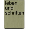 Leben Und Schriften by Johann Georg Hamann