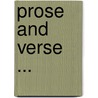 Prose And Verse ... door Thomas Hood