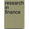 Research In Finance door Onbekend
