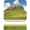 Announcement For ... by Unknown
