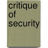Critique Of Security door Mark Neocleous