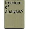 Freedom of Analysis? door Sylvia Blaho