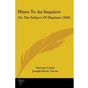 Hints To An Inquirer door Parsons Cooke