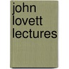 John Lovett Lectures door Sir Michael McDonnell