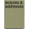 Lectures & Addresses door Will Cumback