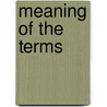 Meaning of the Terms door Alvin Thalheimer