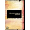 Memoranda On Poisons door Thomas Hawkes Tanner