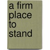 A Firm Place To Stand by Marja Bergen