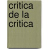 Critica de La Critica door Tsvetan Todorov