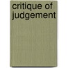 Critique Of Judgement door Immanual Kant