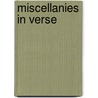 Miscellanies In Verse door Henry William Tytler