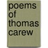 Poems of Thomas Carew