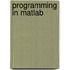 Programming In Matlab