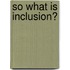 So What Is Inclusion?