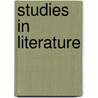 Studies In Literature door Gilderoy Wells Griffin