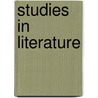 Studies In Literature door Sir Arthur Thomas Quiller-Couch