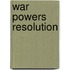 War Powers Resolution
