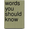 Words You Should Know door David Olsen