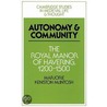 Autonomy and Community door McIntosh Marjorie Keniston