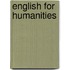 English For Humanities