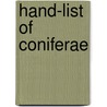 Hand-List Of Coniferae door Kew Royal Botanic Gardens