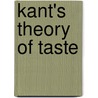 Kant's Theory Of Taste by Professor Henry E. Allison