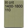 Lit Crit 1400-1800 110 by Thomas Schoenberg