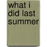 What I Did Last Summer