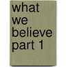 What We Believe Part 1 by Lew Vander Meer