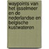 Waypoints van het IJsselmeer en de Nederlandse en Belgische kustwateren