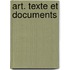 Art. Texte et documents
