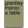 Grantley Manor. A Table door Lady Geotgiana Fullertion