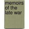 Memoirs Of The Late War door John Cooke