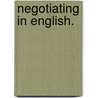 Negotiating in English. door Sander Schroevers