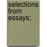 Selections From Essays; by Lord Francis Jeffrey Jeffrey