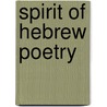 Spirit of Hebrew Poetry door Johann Gottfried Herder