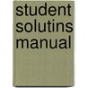 Student Solutins Manual door Mario Triola