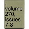 , Volume 270, Issues 7-8 door Onbekend