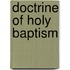 Doctrine of Holy Baptism