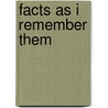 Facts as I Remember Them door Rufe Lefors