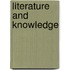 Literature and Knowledge