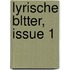 Lyrische Bltter, Issue 1