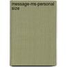 Message-ms-personal Size by Eugene H. Peterson
