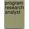 Program Research Analyst door Onbekend