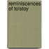 Reminiscences Of Tolstoy