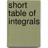 Short Table of Integrals door Benjamin Osgood Peirce