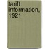 Tariff Information, 1921