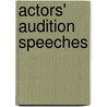 Actors' Audition Speeches by Jean Marlow